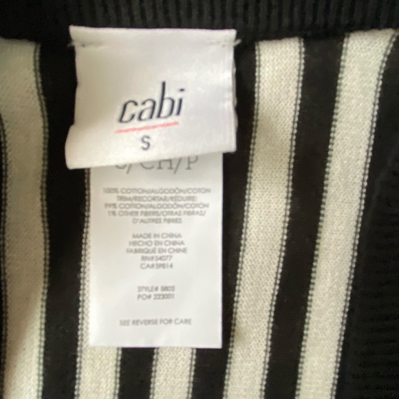 Cabi Black White Cotton Casual Nautical Open Cardigan Lightweight Knit- Sz-S - Picture 10 of 15